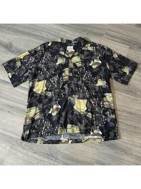 David Carey Originals Shirt Mens XL Black Sonoma Valley Wine Trail Button Up